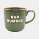 Bah Humbug Christmas Mugs Set of 4 - Festive Green Coffee Cups