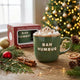 Bah Humbug Christmas Mugs Set of 4 - Festive Green Coffee Cups