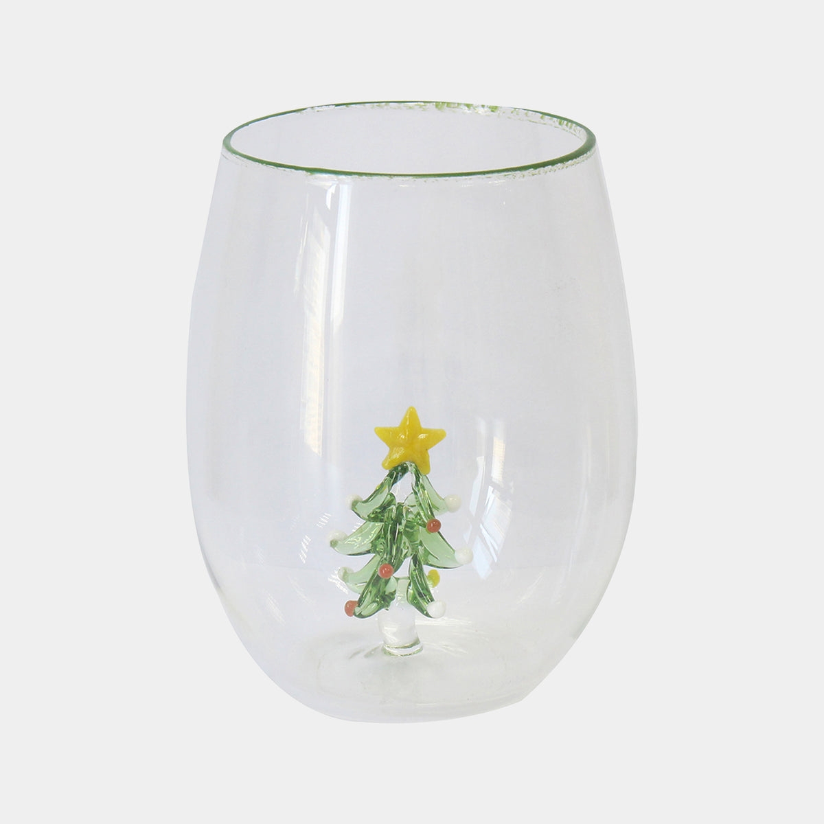 Christmas Tree Glass Tumblers Set of 4 - Festive Hot Chocolate & Cocktail Glasses