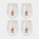Gingerbread Glass Tumblers Set of 4 - Festive Hot Chocolate & Cocktail Glasses
