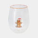Gingerbread Glass Tumblers Set of 4 - Festive Hot Chocolate & Cocktail Glasses