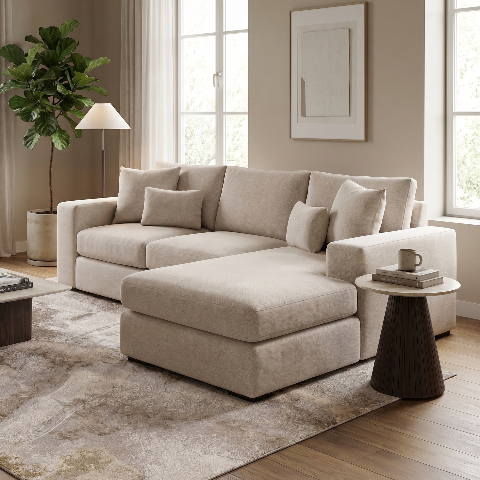Madison - Large RHF Chaise Sofa, Fabric
