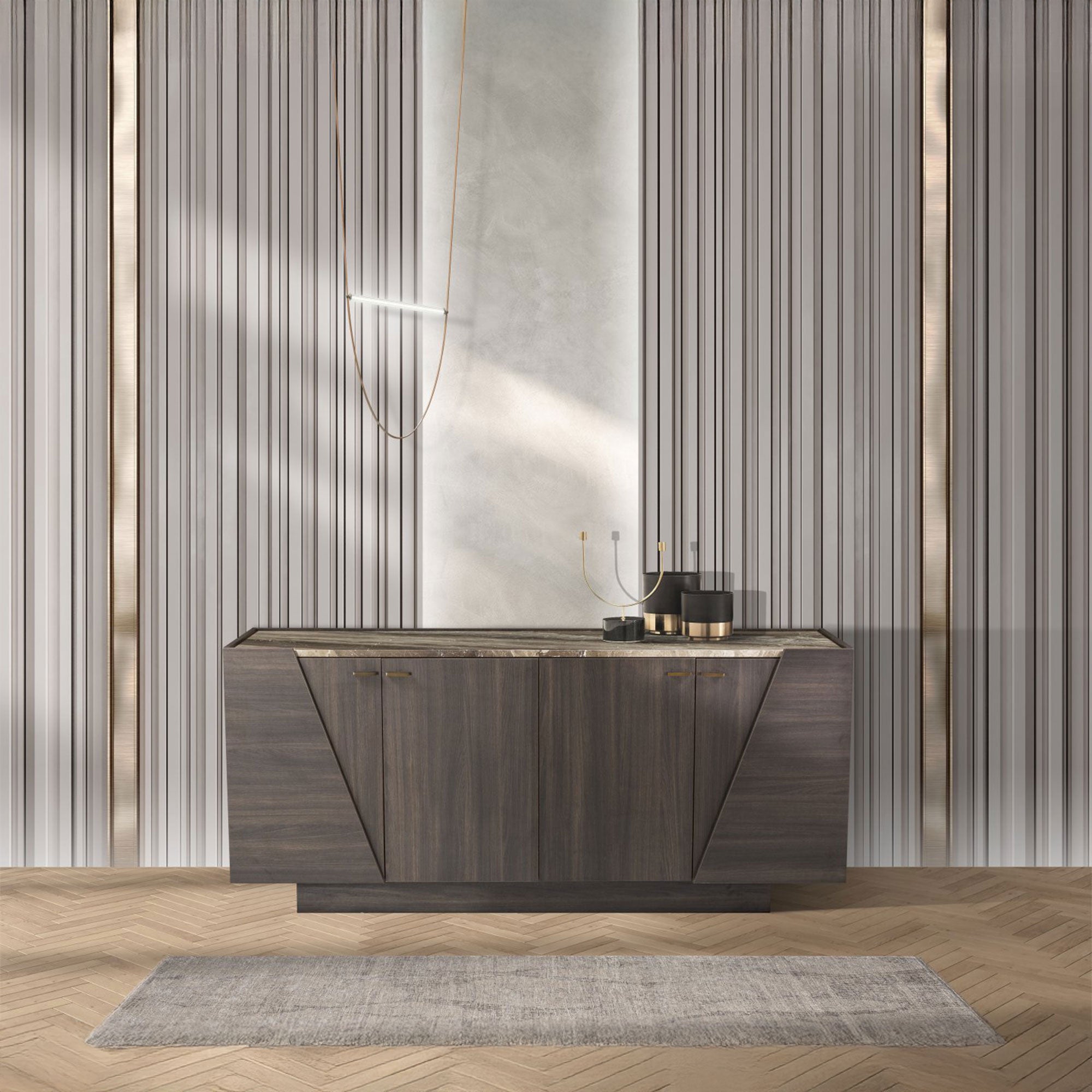 Venice - 3 Door Sideboard, Marble Top