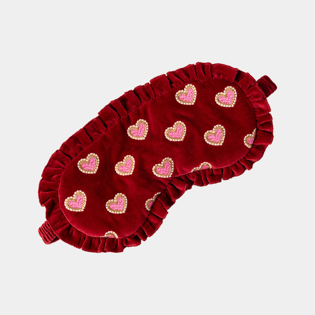 Elizabeth Scarlett Love Hearts - Eye Mask, Rouge