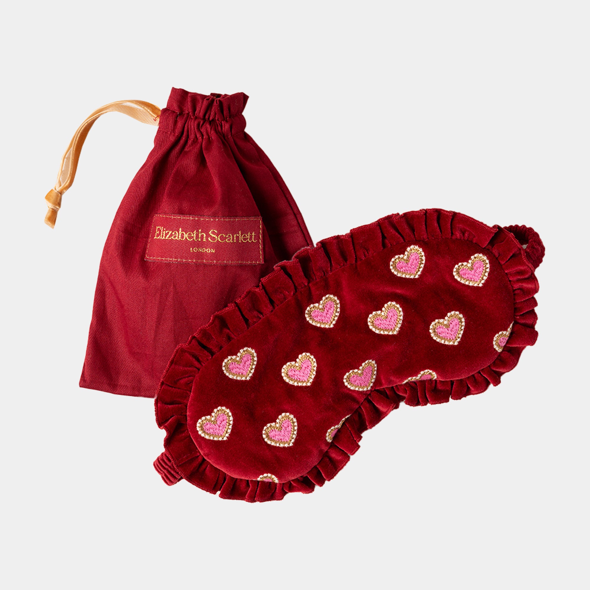 Elizabeth Scarlett Love Hearts - Eye Mask, Rouge