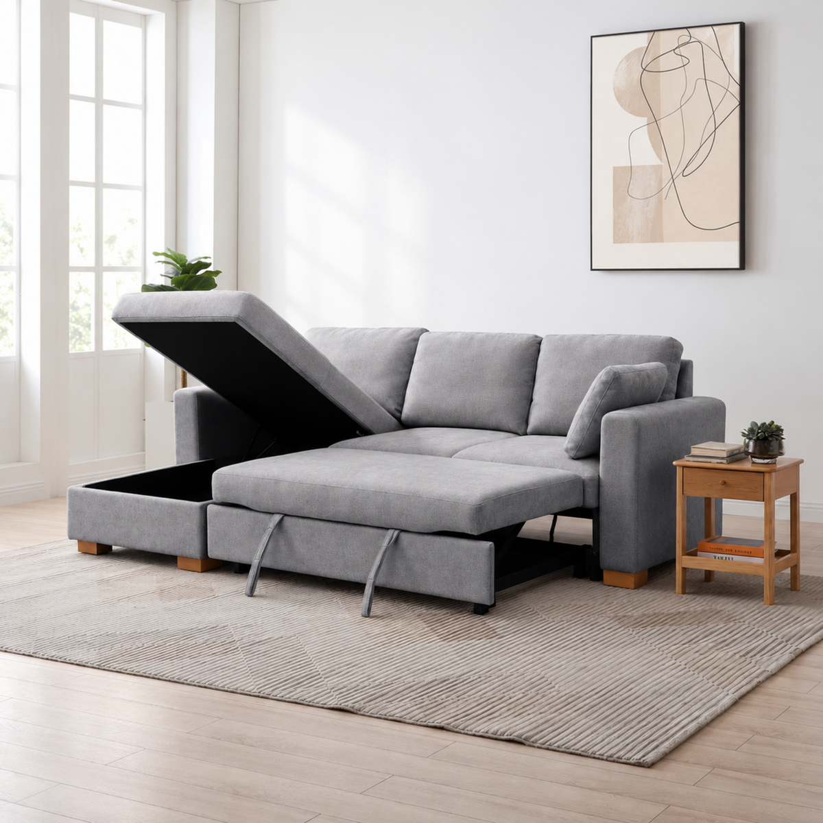 Luca - Corner Sofa Bed, Fabric