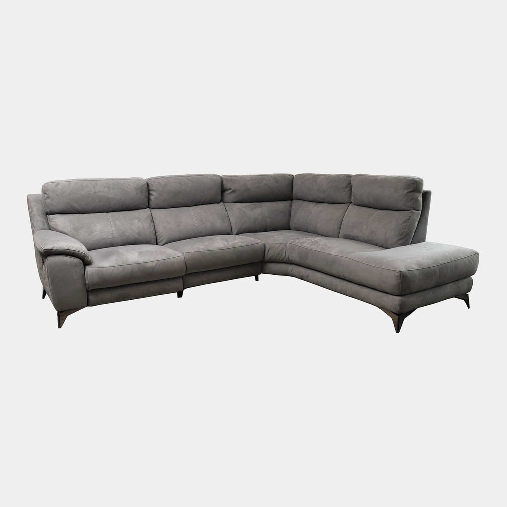 Miura - RHF Power Recliner Corner Sofa, Fabric MAD-03 Dark Grey
