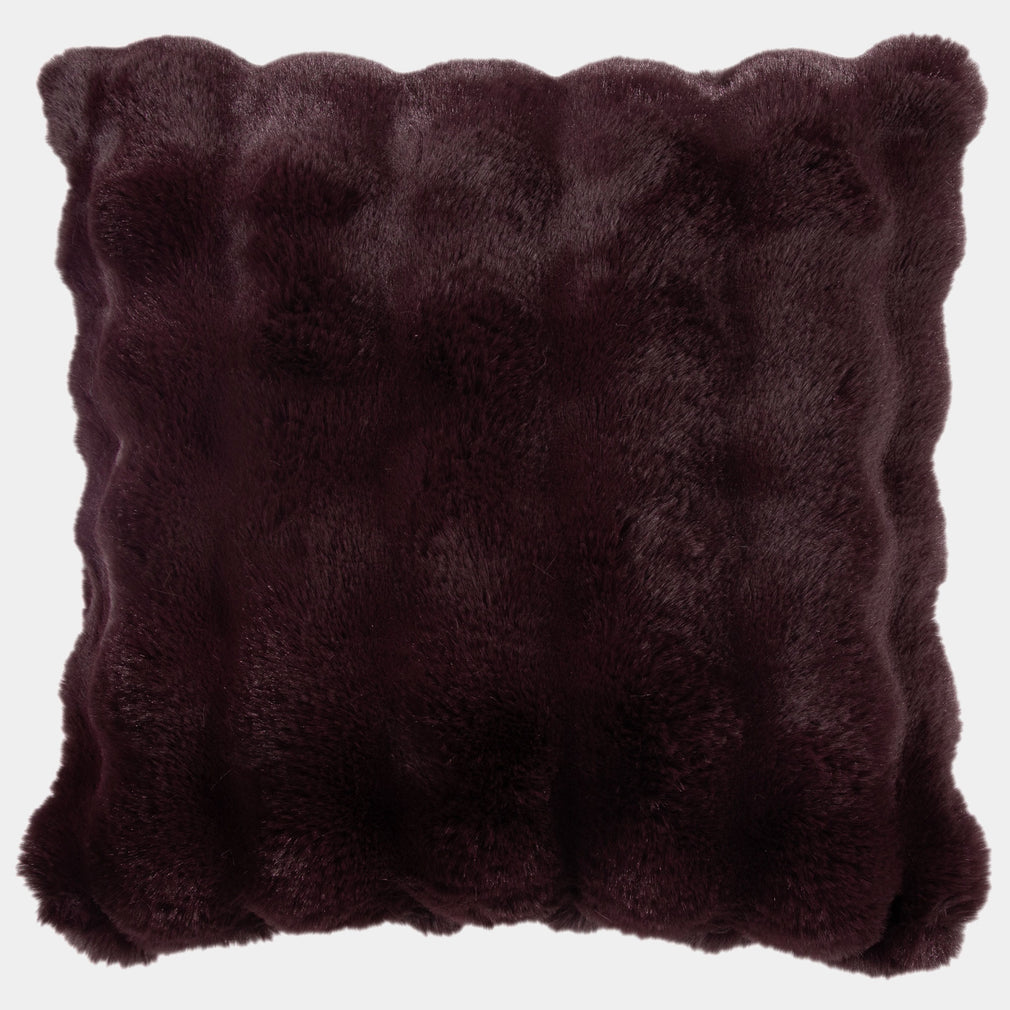 Glam Faux Fur - Aubergine Cushion 50x50cm