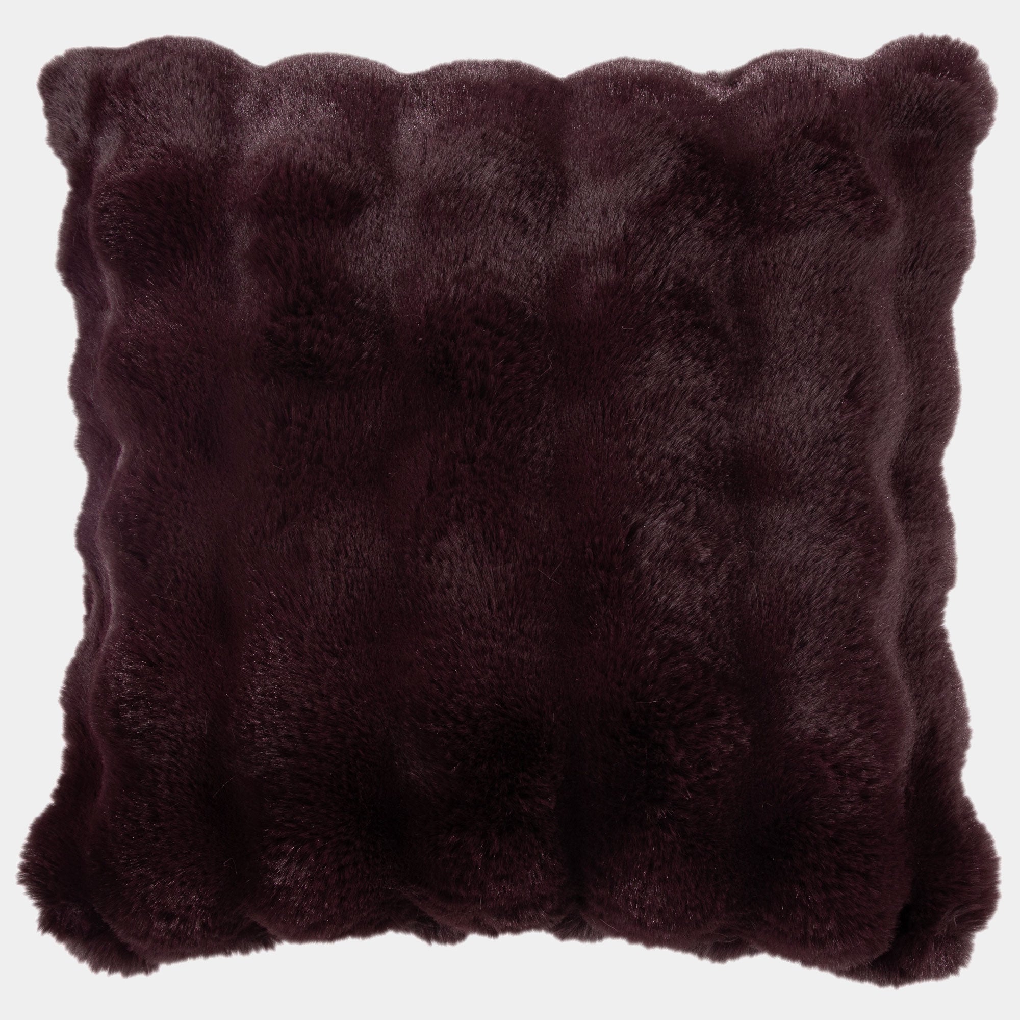 Glam Faux Fur - Aubergine Cushion 50x50cm