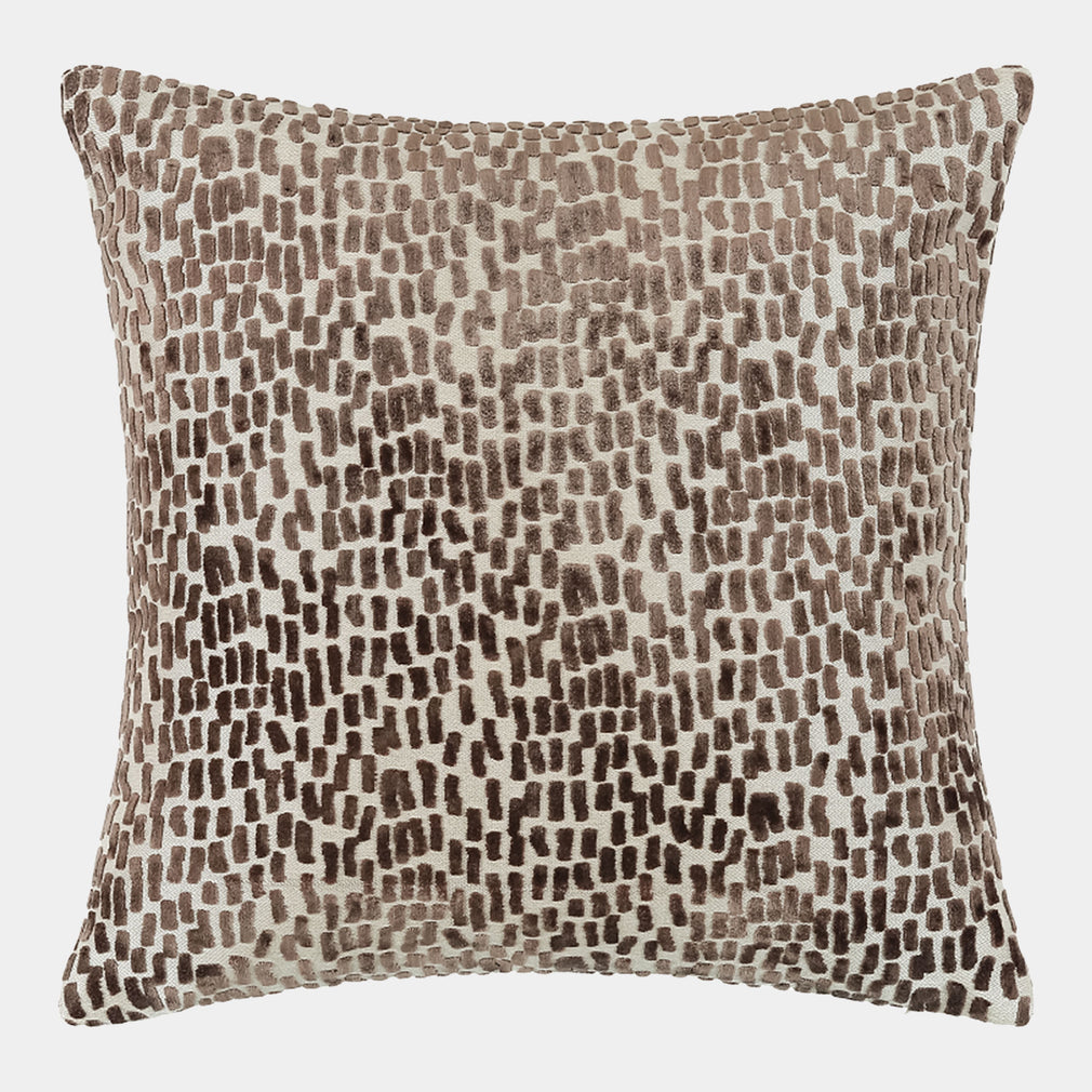 Dashes Velvet - Chocolate Brown Cushion 56x56cm