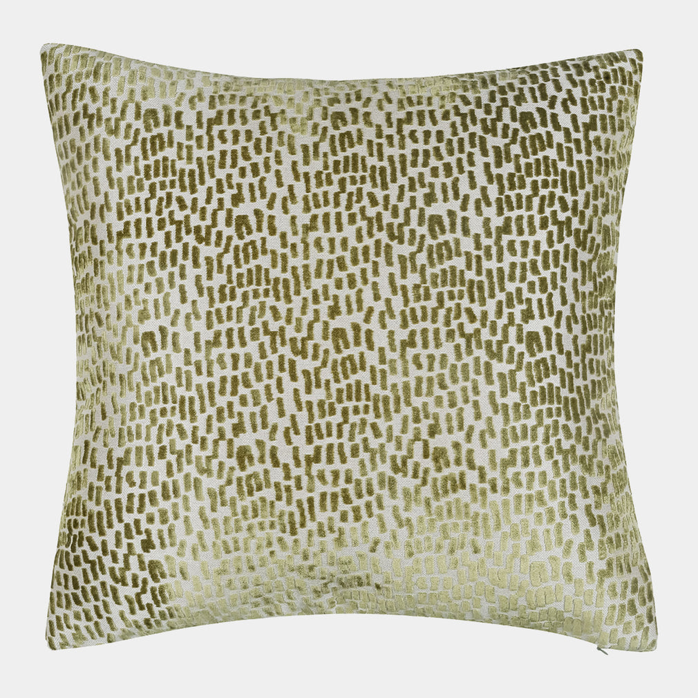 Dashes Velvet - Olive Green Cushion 56x56cm