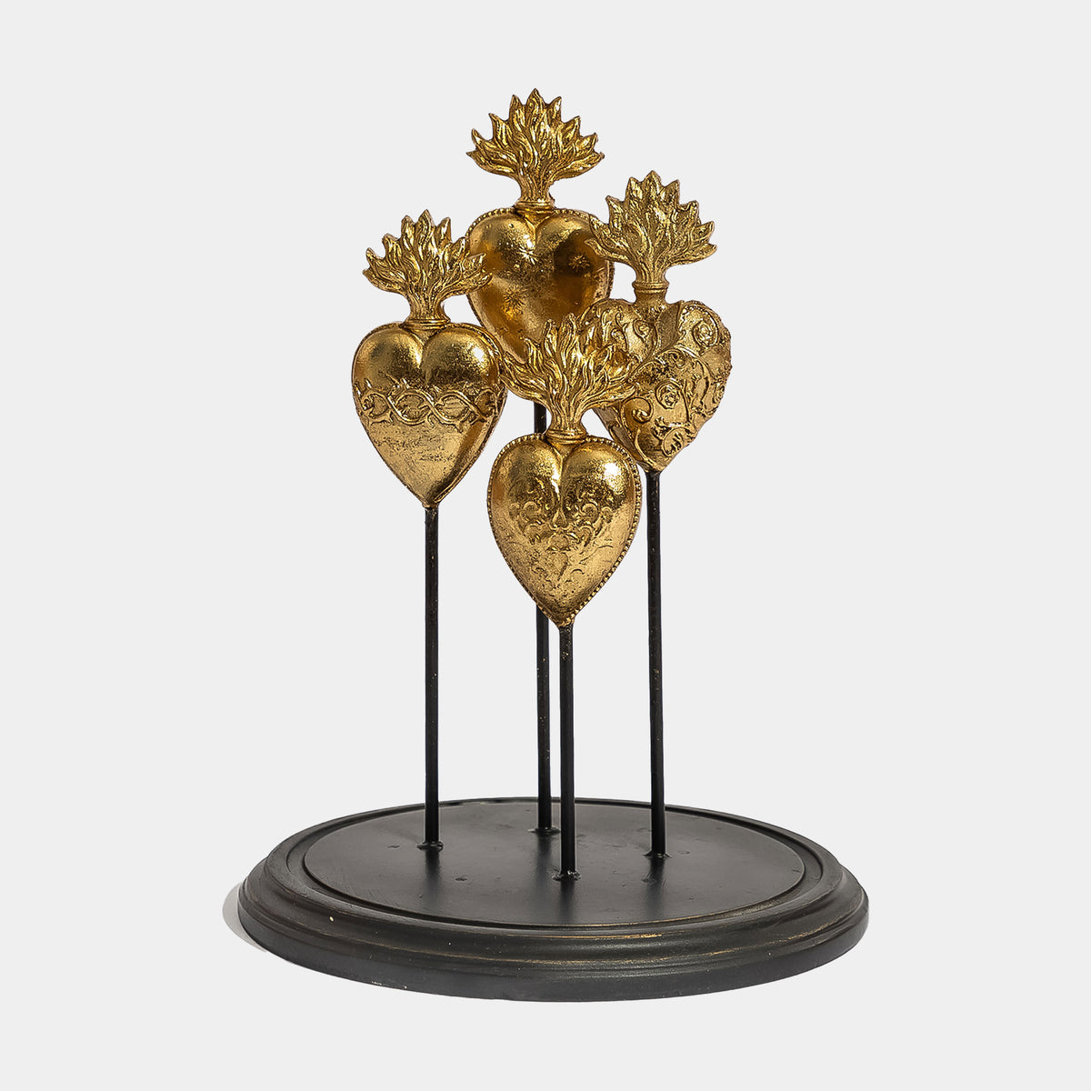Golden Affections - Hearts in a Cloche Ornament