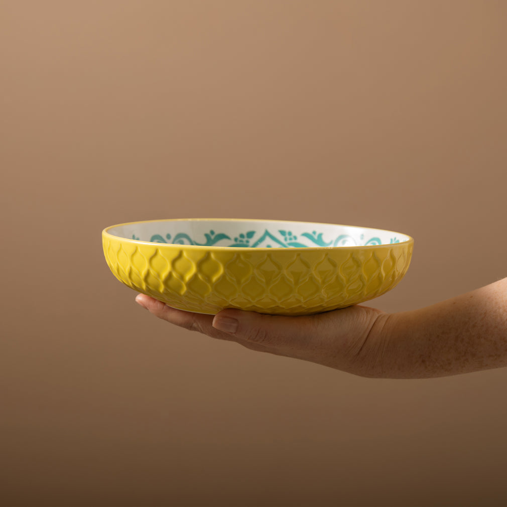 Mikasa Mediterranean Yellow & Blue - Pasta Bowls, Set of 4
