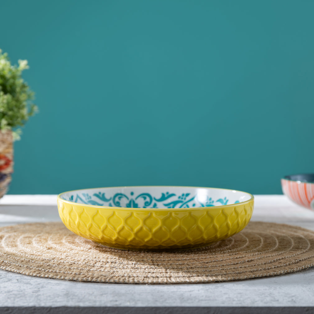 Mikasa Mediterranean Yellow & Blue - Pasta Bowls, Set of 4