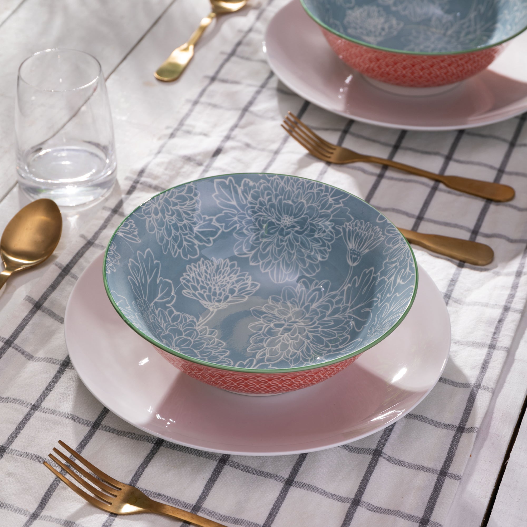Mikasa Floral Grey - Ramen Bowls, Set of 4