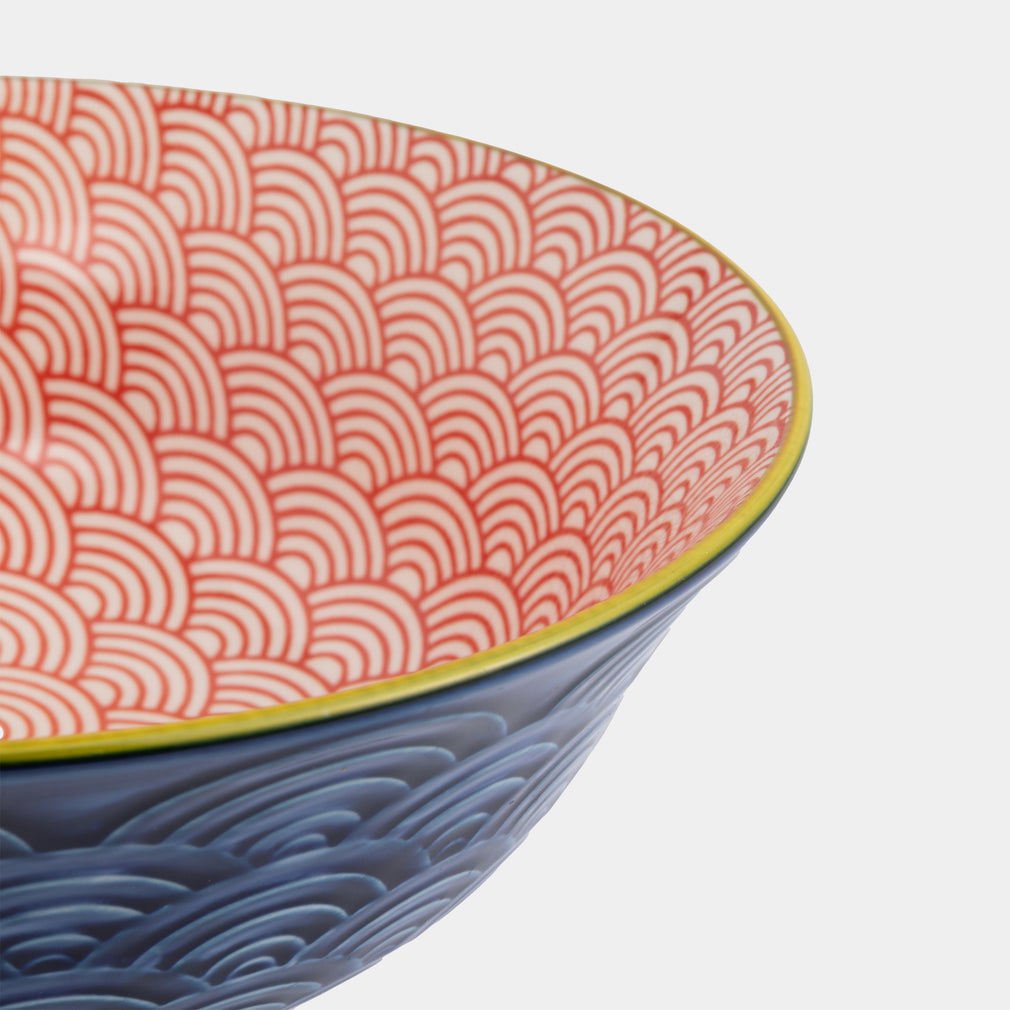 Mikasa Red & Blue - Ramen Bowls, Set of 4