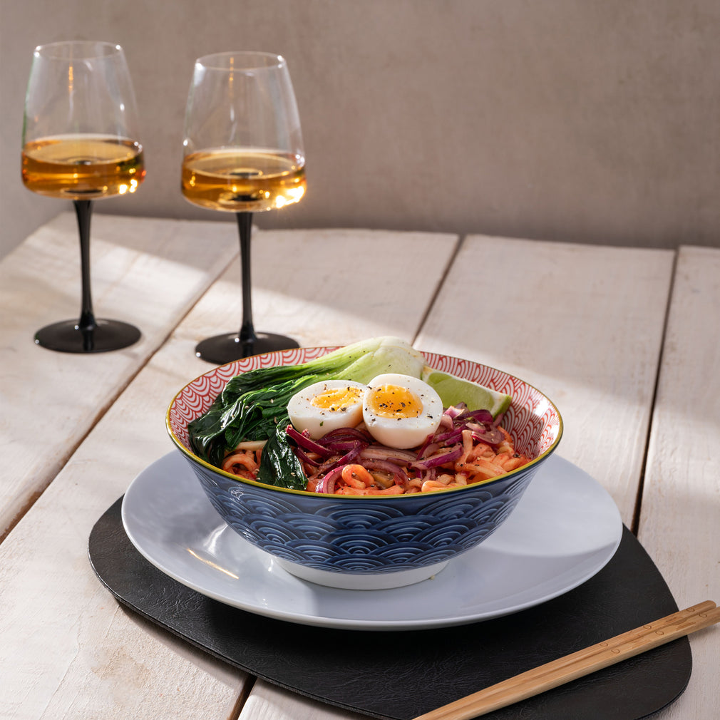 Mikasa Red & Blue - Ramen Bowls, Set of 4