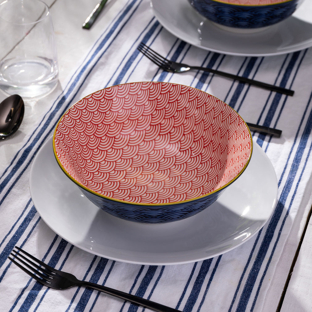 Mikasa Red & Blue - Ramen Bowls, Set of 4