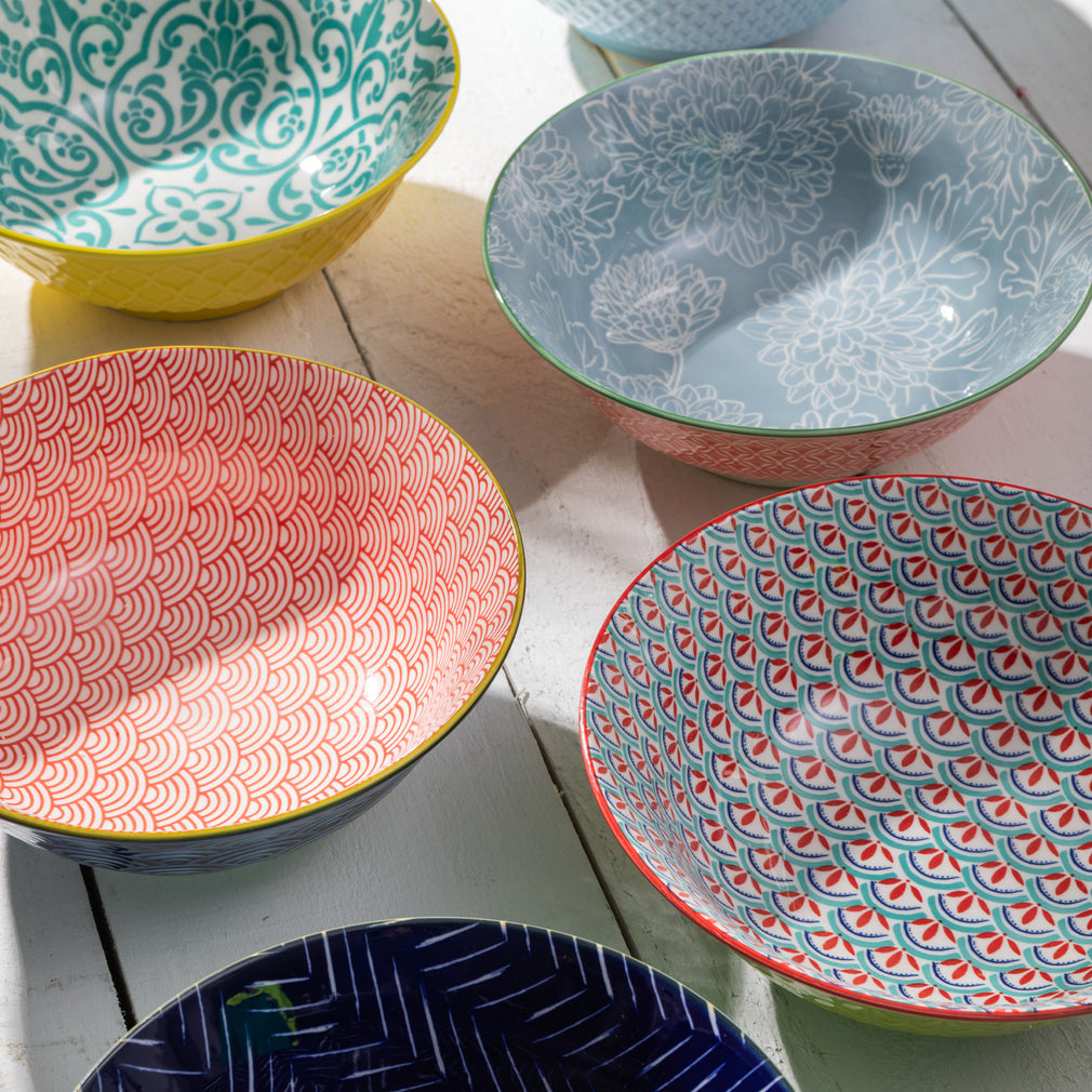 Mikasa Red & Blue - Ramen Bowls, Set of 4
