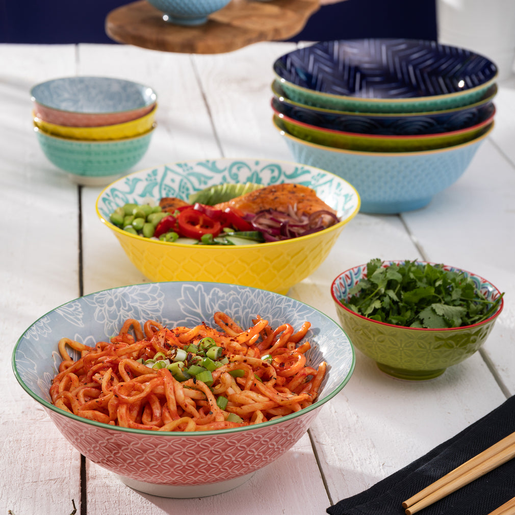Mikasa Red & Blue - Ramen Bowls, Set of 4