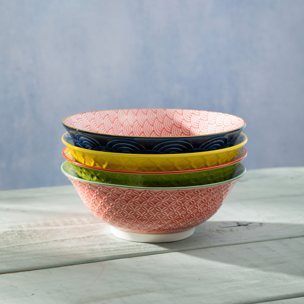 Mikasa Red & Blue - Ramen Bowls, Set of 4