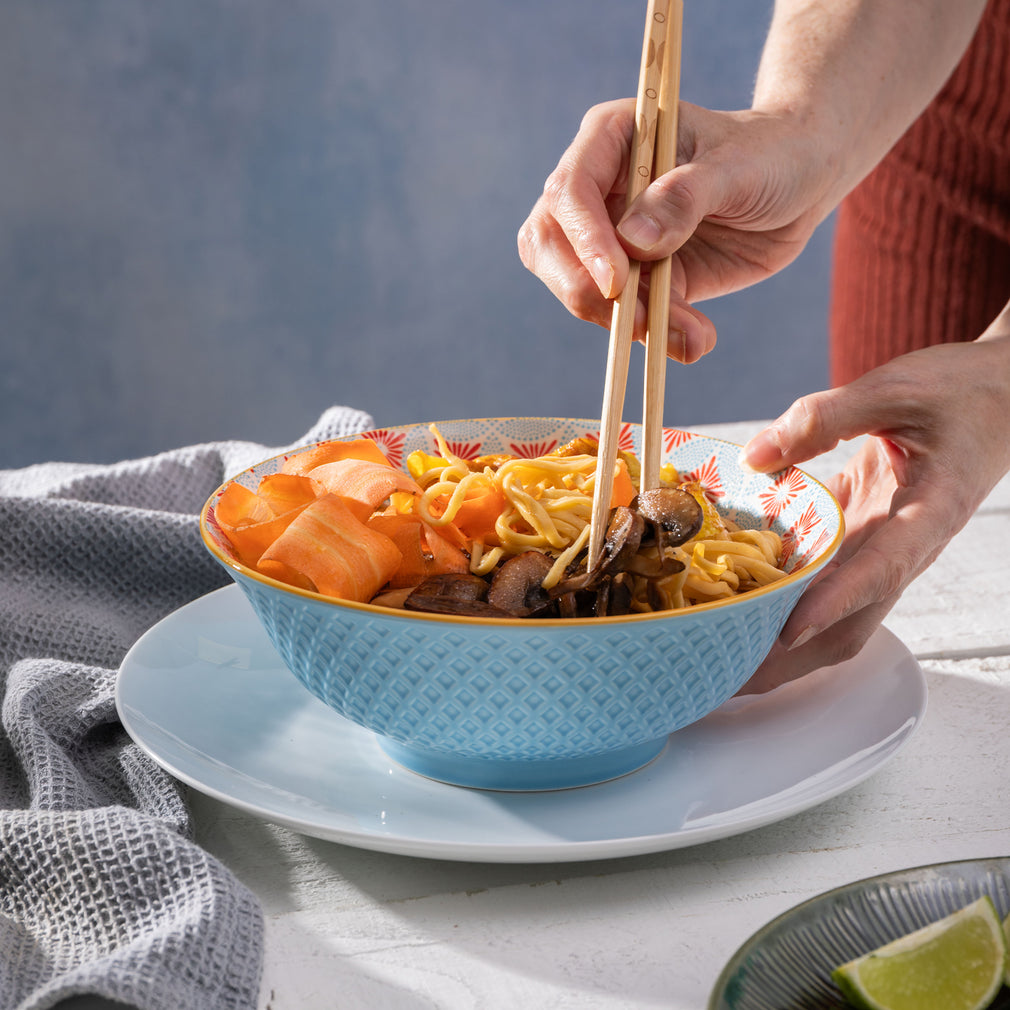 Mikasa Blue Mosaic - Ramen Bowls, Set of 4