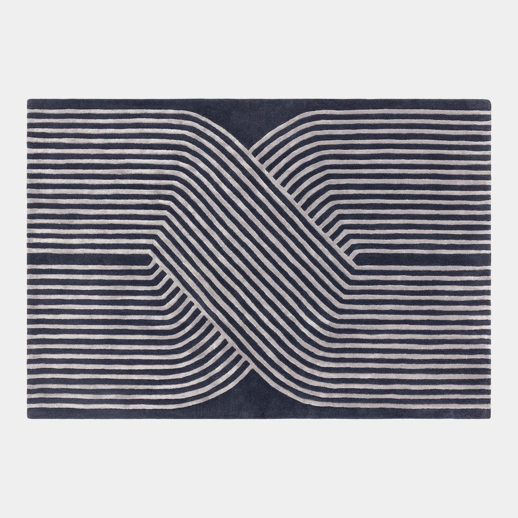 Matrix Solstice - Navy Rug, 200 x 300cm