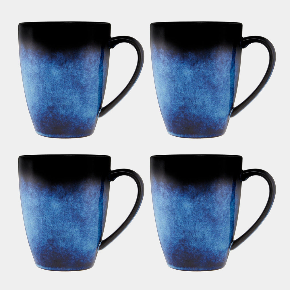 Maxwell & Williams Caviar Midnight - Mugs, Set of 4