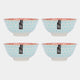Mikasa Blue Geometric - Bowls, Set of 4