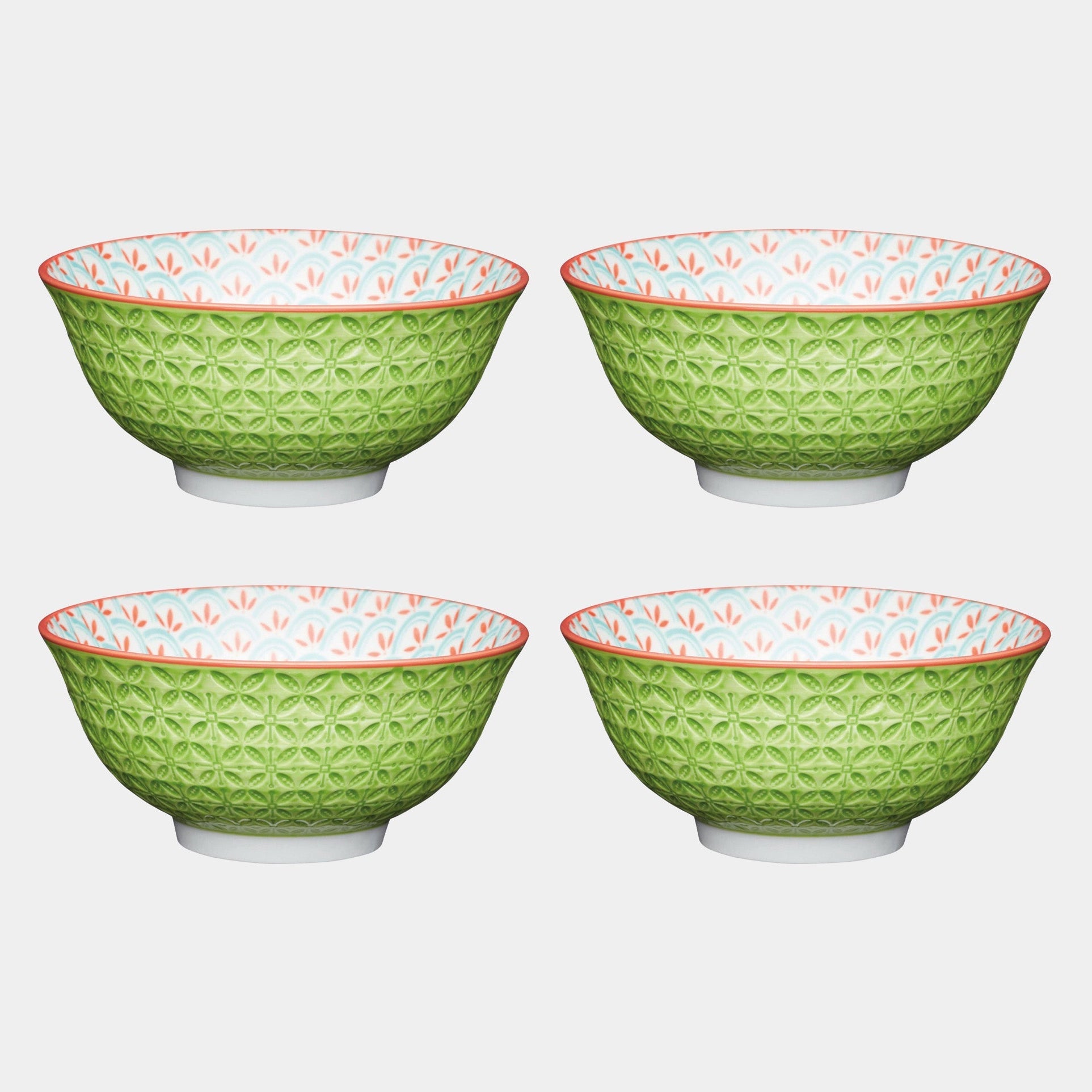 Mikasa Geometric Lime - Bowls, Set of 4