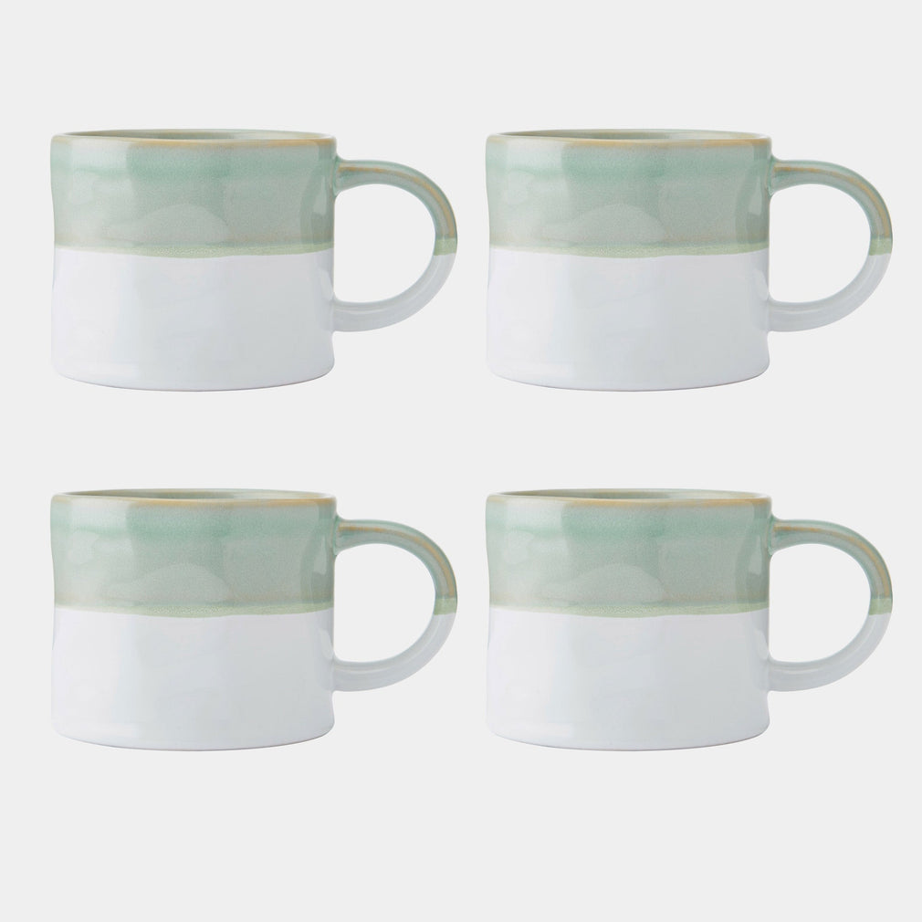 Mikasa Glaze Green White - Mugs, Set of 4