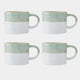 Mikasa Glaze Green White - Mugs, Set of 4