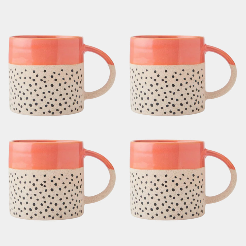 Mikasa Glaze Orange - Mugs, Set of 4