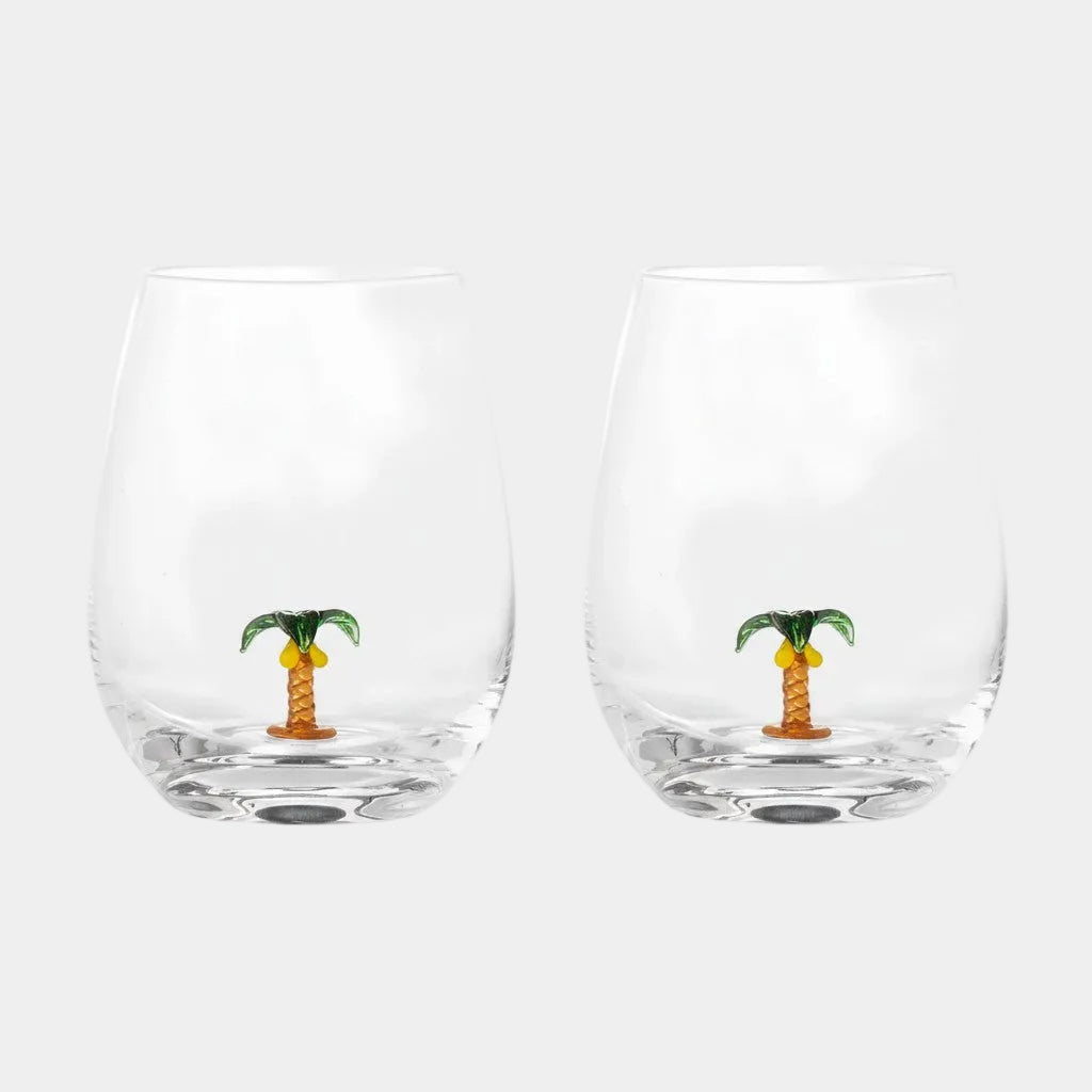 Misa - Palm Tumbler Glass, Set of 2