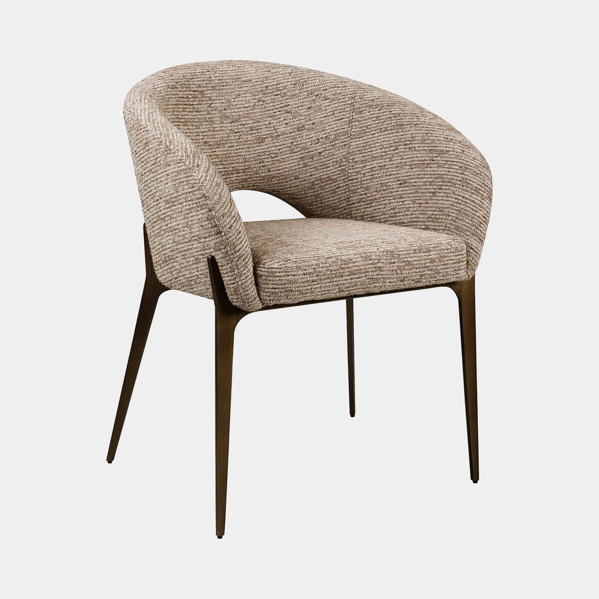 Iris - Dining Chair, Fabric Mocha Linear