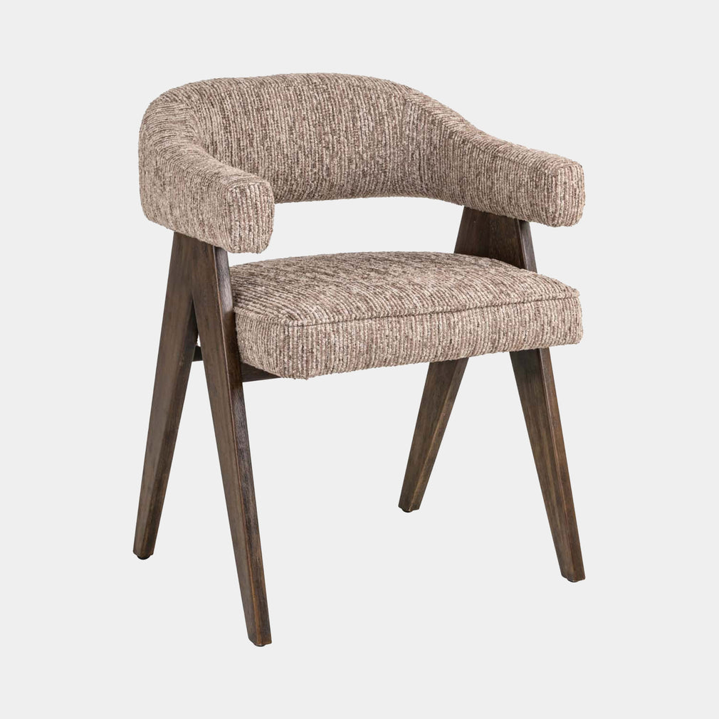 Olivia - Dining Chair, Fabric Mocha Linear