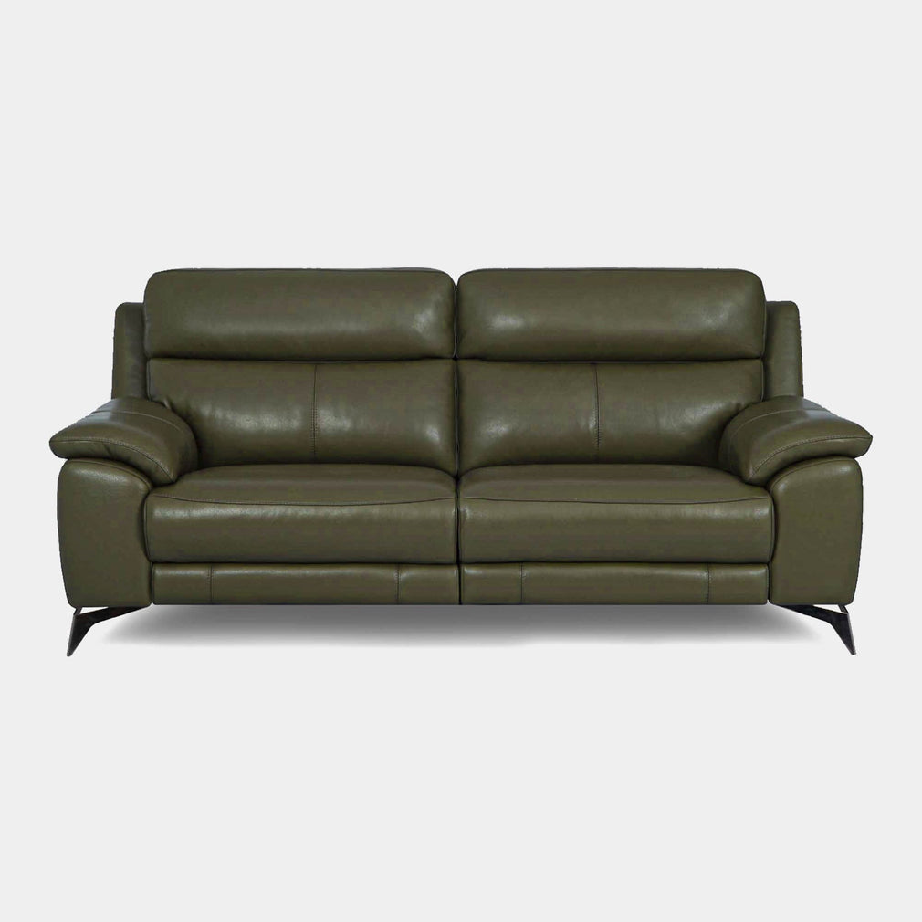 Miura - 2.5 Seat Power Recliner Sofa, Leather NC-371E Chive Green