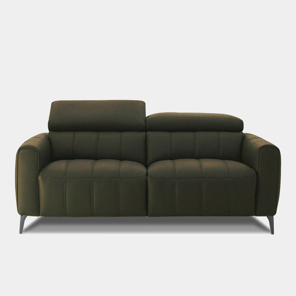 Veyron - 2 Seat Power Recliner Sofa, Leather NWS 548E Dark Olive