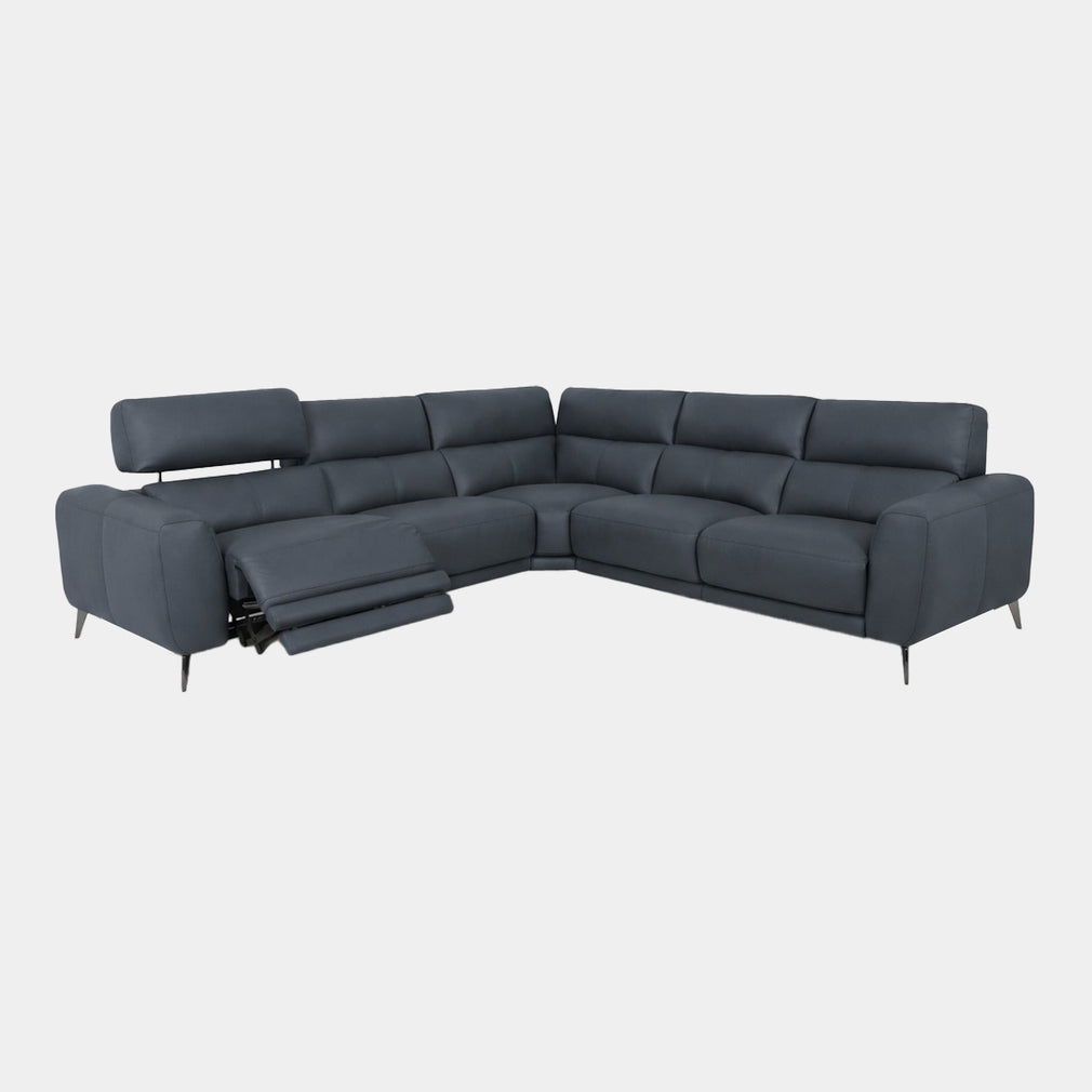 Portland - Large Corner Group Power Recliner Sofa, Leather Shale Grey - NWS-517E