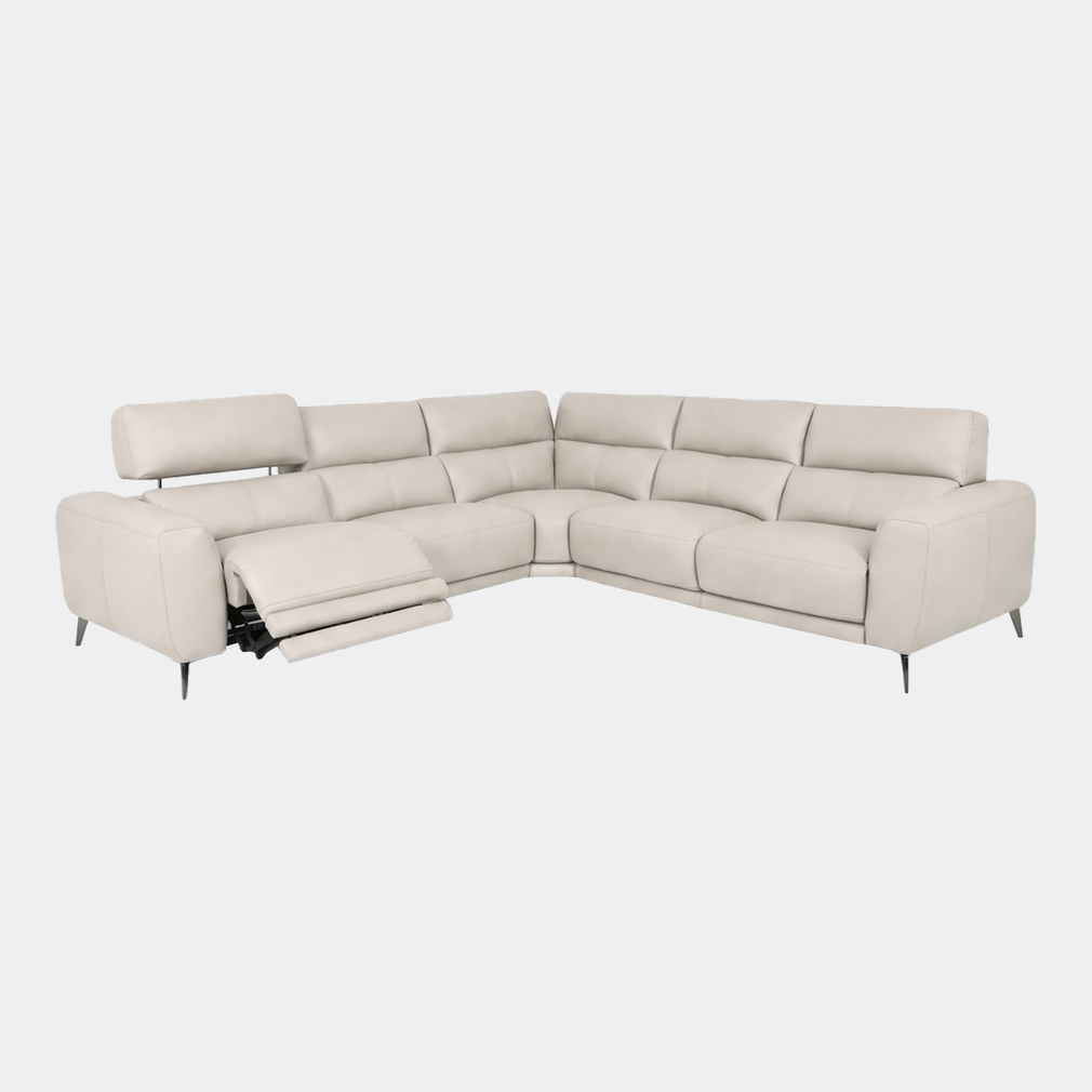 Portland - Large Corner Group Power Recliner Sofa, Leather Frost - NWS-521E