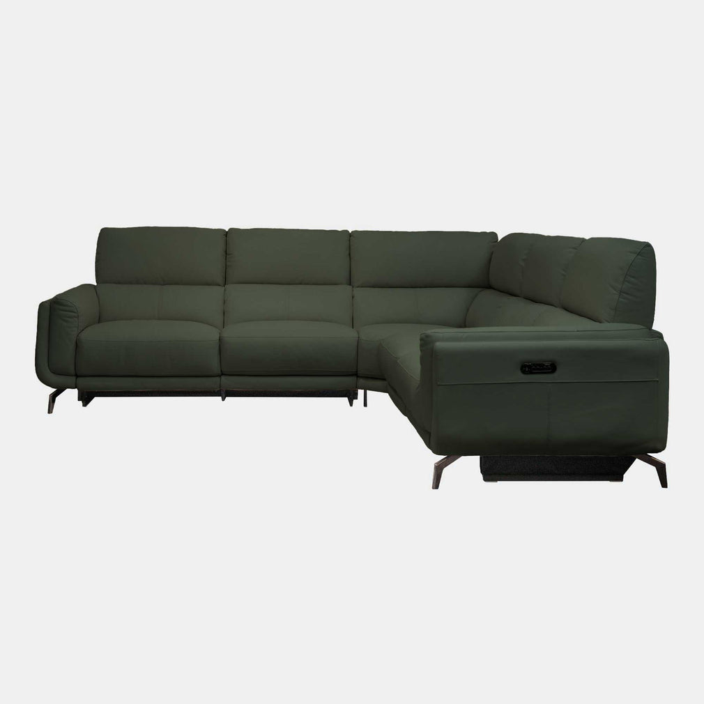 Harvard - Power Recliner Corner Group Sofa, Leather NWS 548E Dark Olive