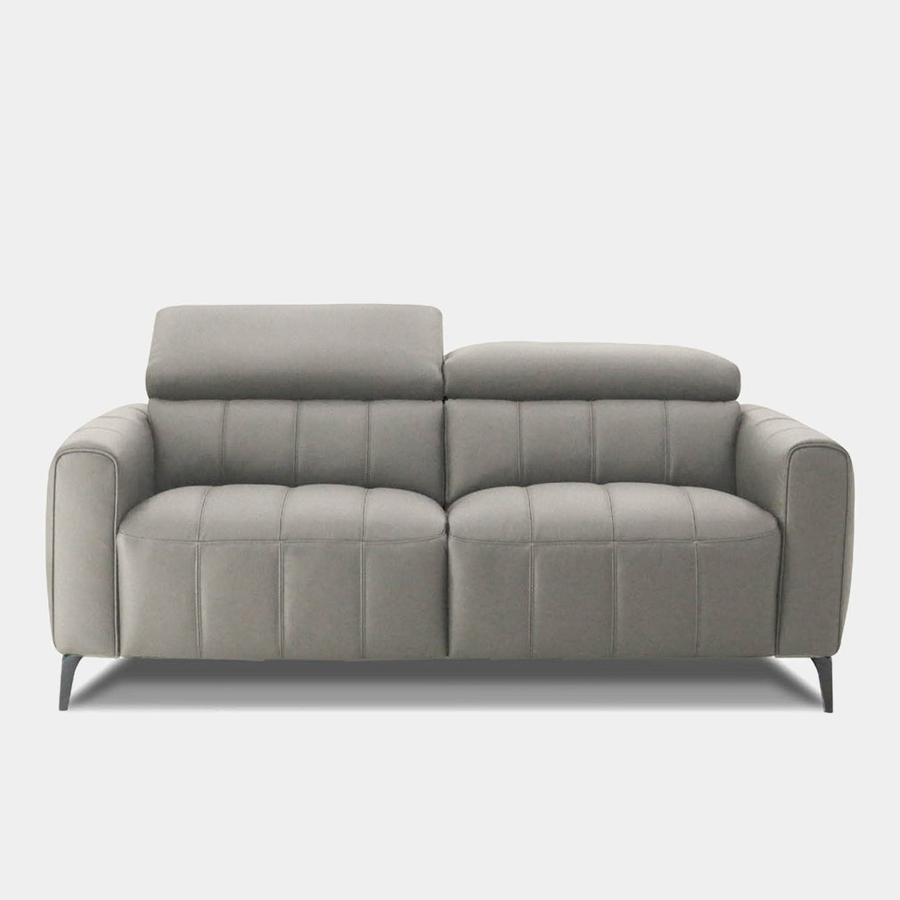 Veyron - 2 Seat Power Recliner Sofa, Leather NWS 516E Light Grey
