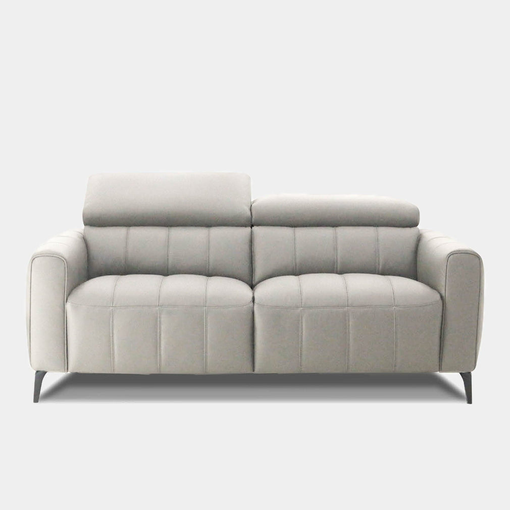 Veyron - 2 Seat Power Recliner Sofa, Leather NWS 521E Frost