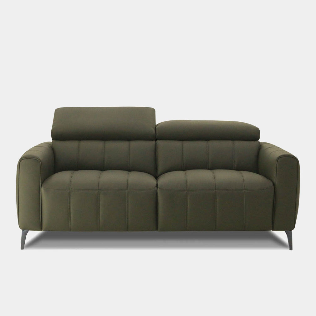 Veyron - 2 Seat Power Recliner Sofa, Leather NWS 532E Olive Green