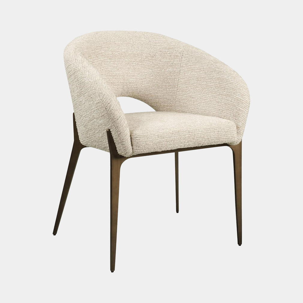 Iris - Dining Chair, Fabric Natural Linear