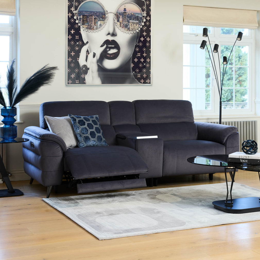 Nickelodeon - 2.5 Power Recliner Sofa With Touch Screen Control, Fabric