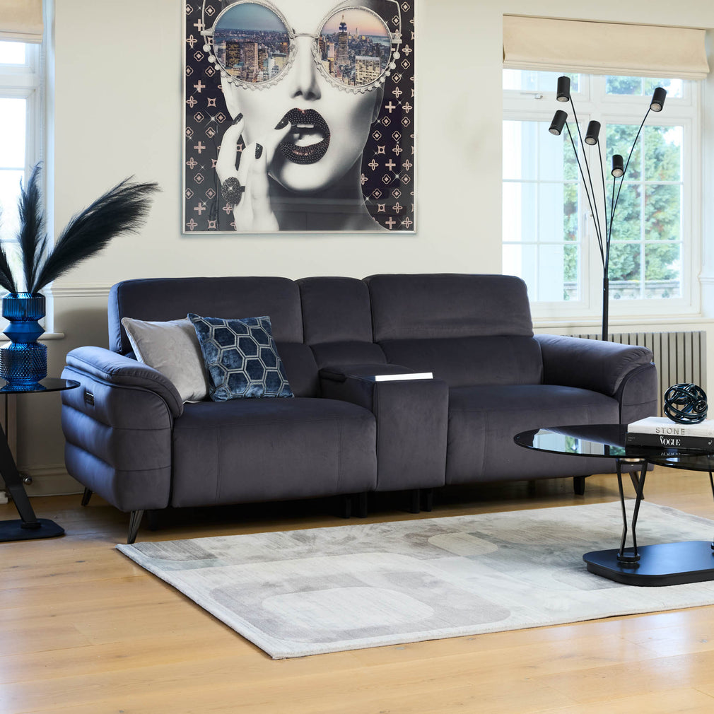 Nickelodeon - 2.5 Power Recliner Sofa With Touch Screen Control, Fabric