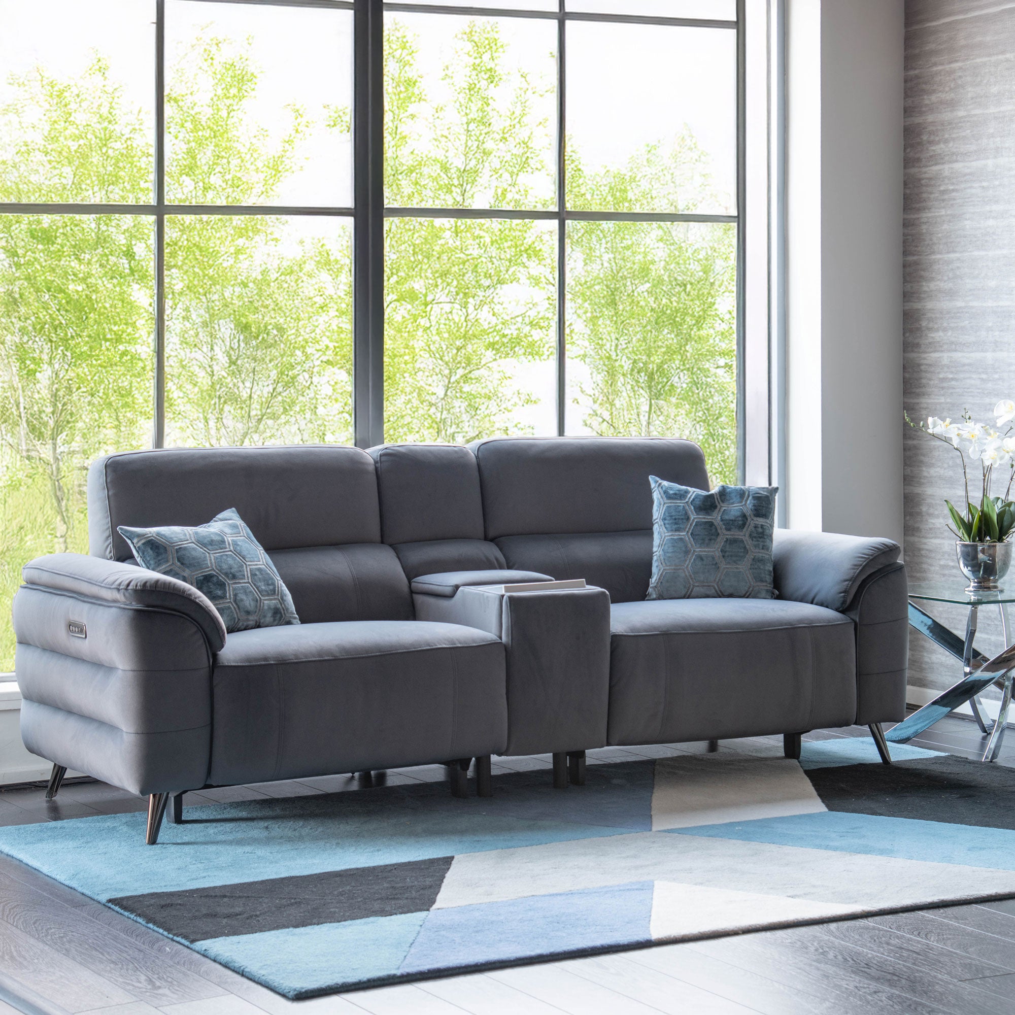 Nickelodeon - 2.5 Power Recliner Sofa With Touch Screen Control, Fabric