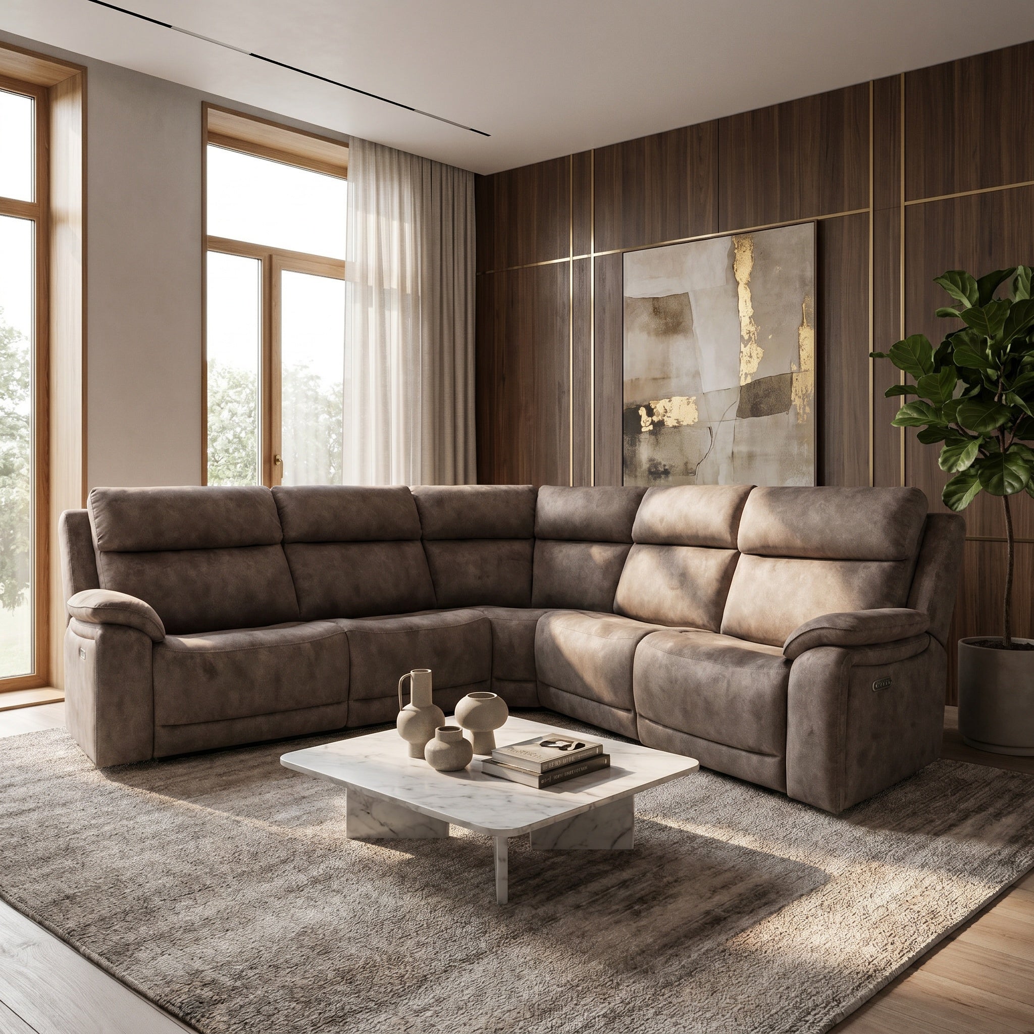 Novello - Power Recliner Corner Sofa, Fabric