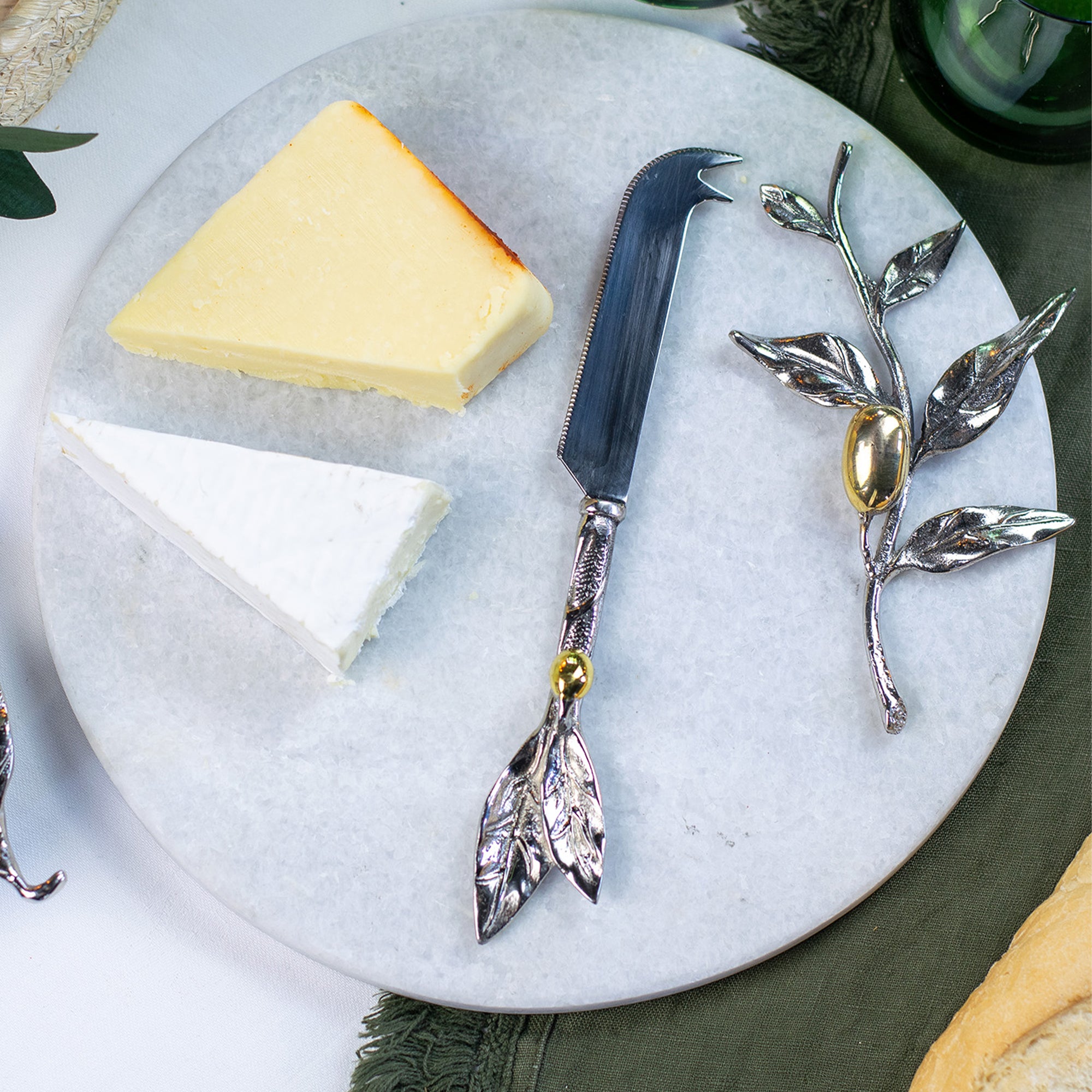 Culinary Concepts Olive - Marble Cheese Board and Knife